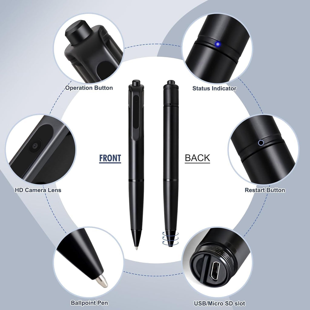 1080P Pen Camera | HD Video & Photo Recording | SD Card Support | Portable Pen Camera