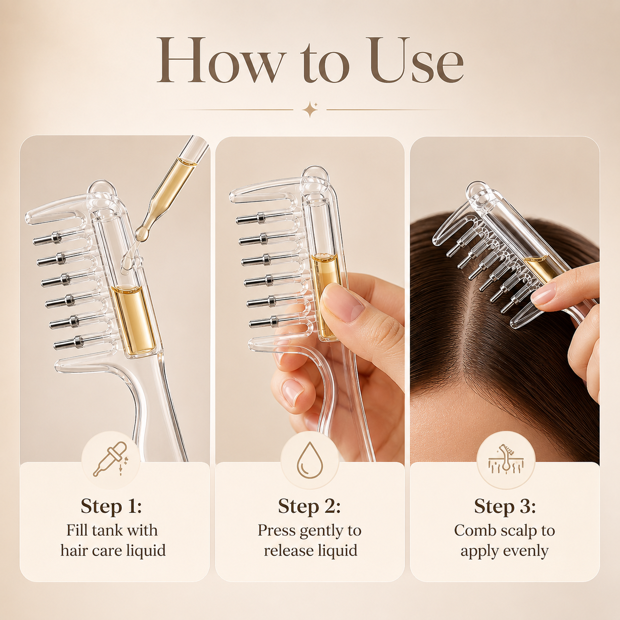Trending 2-in-1 Hair Oil Applicator Comb with Roller Ball – Large Capacity Scalp Massager for Faster & Mess-Free Hair Oiling