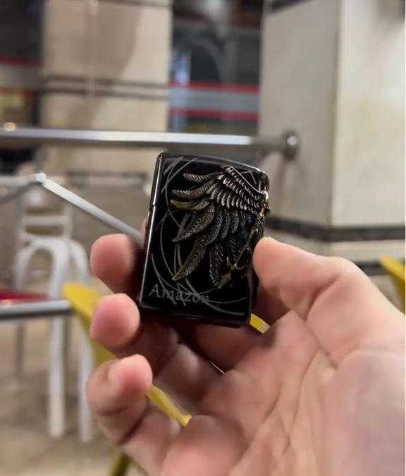 Angel Devil Wing Antique Silver Heavy Zippo Lighter