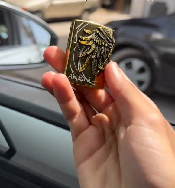 Angel Devil Wing Antique Silver Heavy Zippo Lighter
